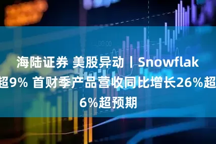 海陆证券 美股异动丨Snowflake涨超9% 首财季产品营收同比增长26%超预期